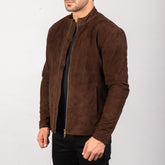Zeren Mocha Suede Biker Jacket